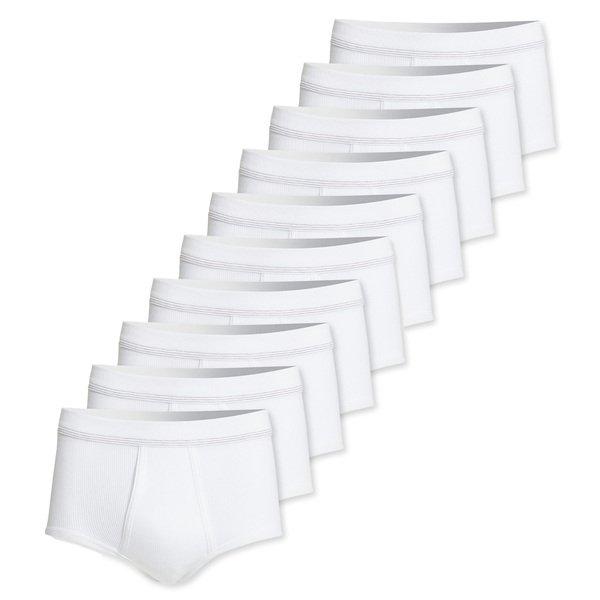 10er Pack Doppelripp - Slip Unterhose Herren Weiss XXL von Conta