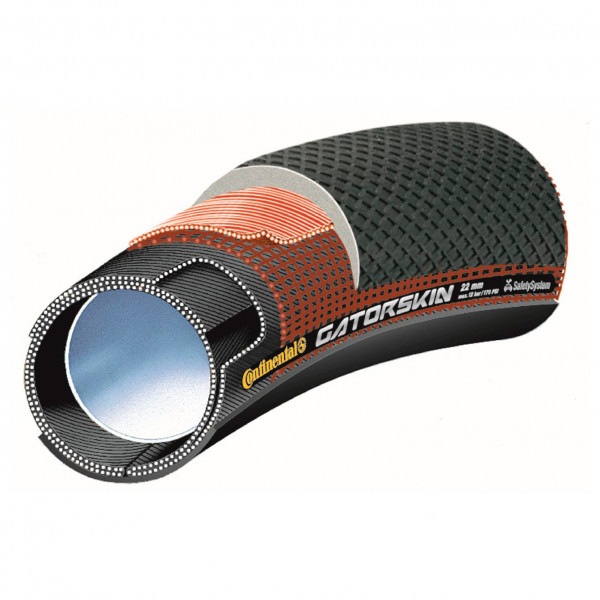 Continental - 28'' x 22 mm Sprinter GatorSkin Tubular Skin - Pneus Gr 28'' - 22 mm schwarz von Continental