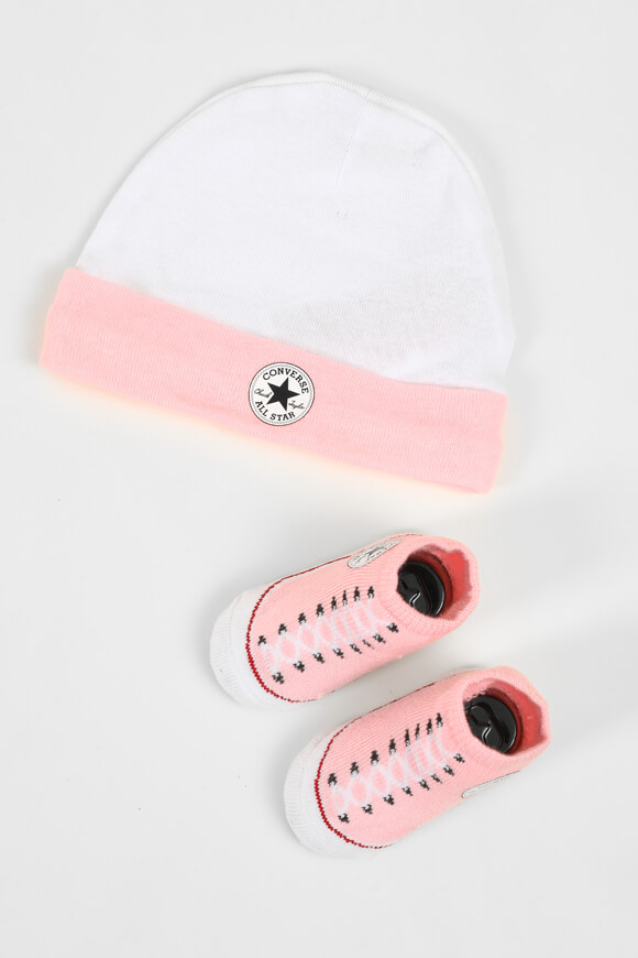 Converse Baby Set: Beanie und Söckchen | White + Arctic Punch | Baby  | 6m von Converse