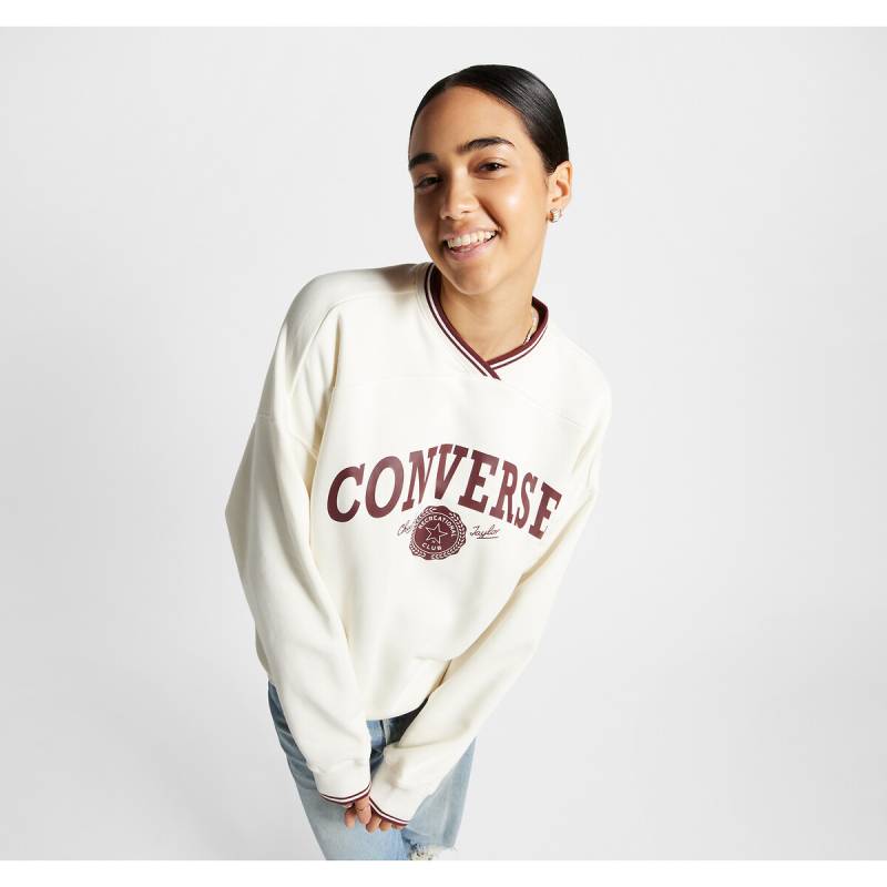Retro Chuck Sweatshirt mit V-Ausschnitt, oversized von Converse