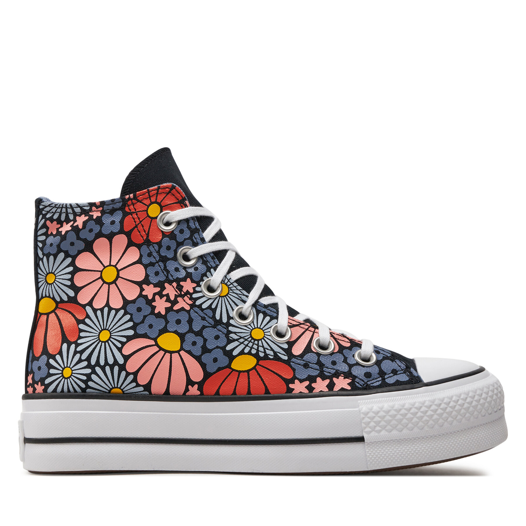 Sneakers aus Stoff Converse Chuck Taylor All Star Lift Platform Floral A08112C Black/White/Pale Magma von Converse