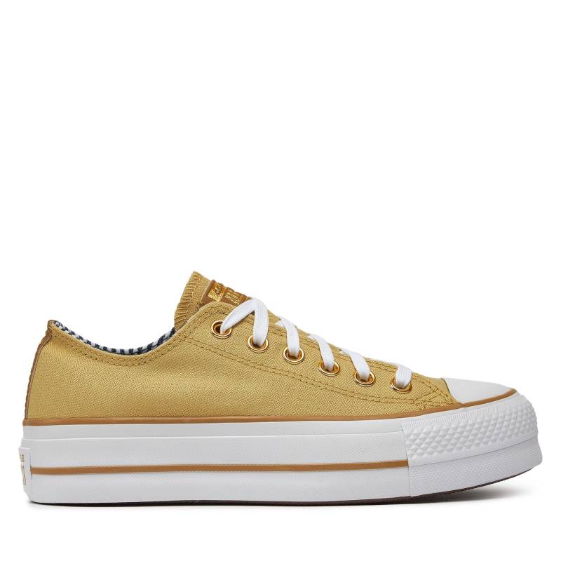 Sneakers aus Stoff Converse Chuck Taylor All Star Lift Platform Herringbone Stripe A08109C Utility Sunflower/Trek Tan von Converse