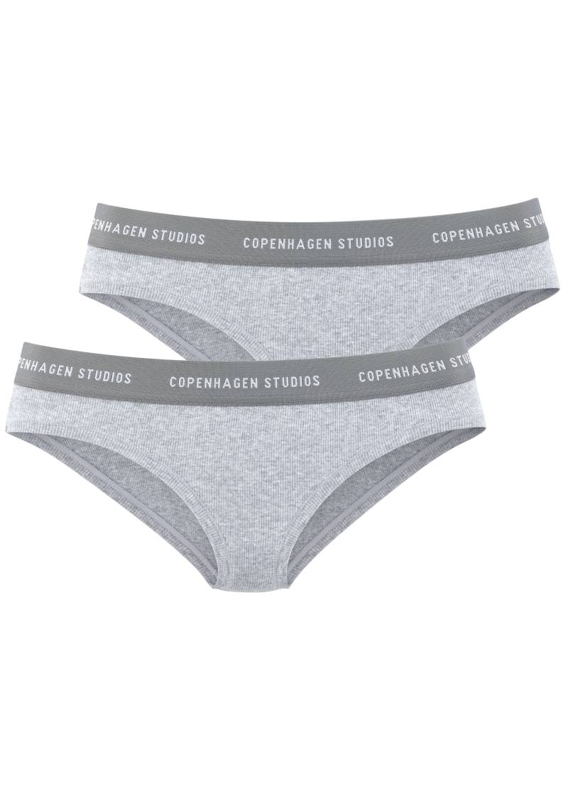 Copenhagen Studios Bikinislip »mit softem Logobund«, (2er-Pack), aus gerippter Bio-Baumwollqualität von Copenhagen Studios