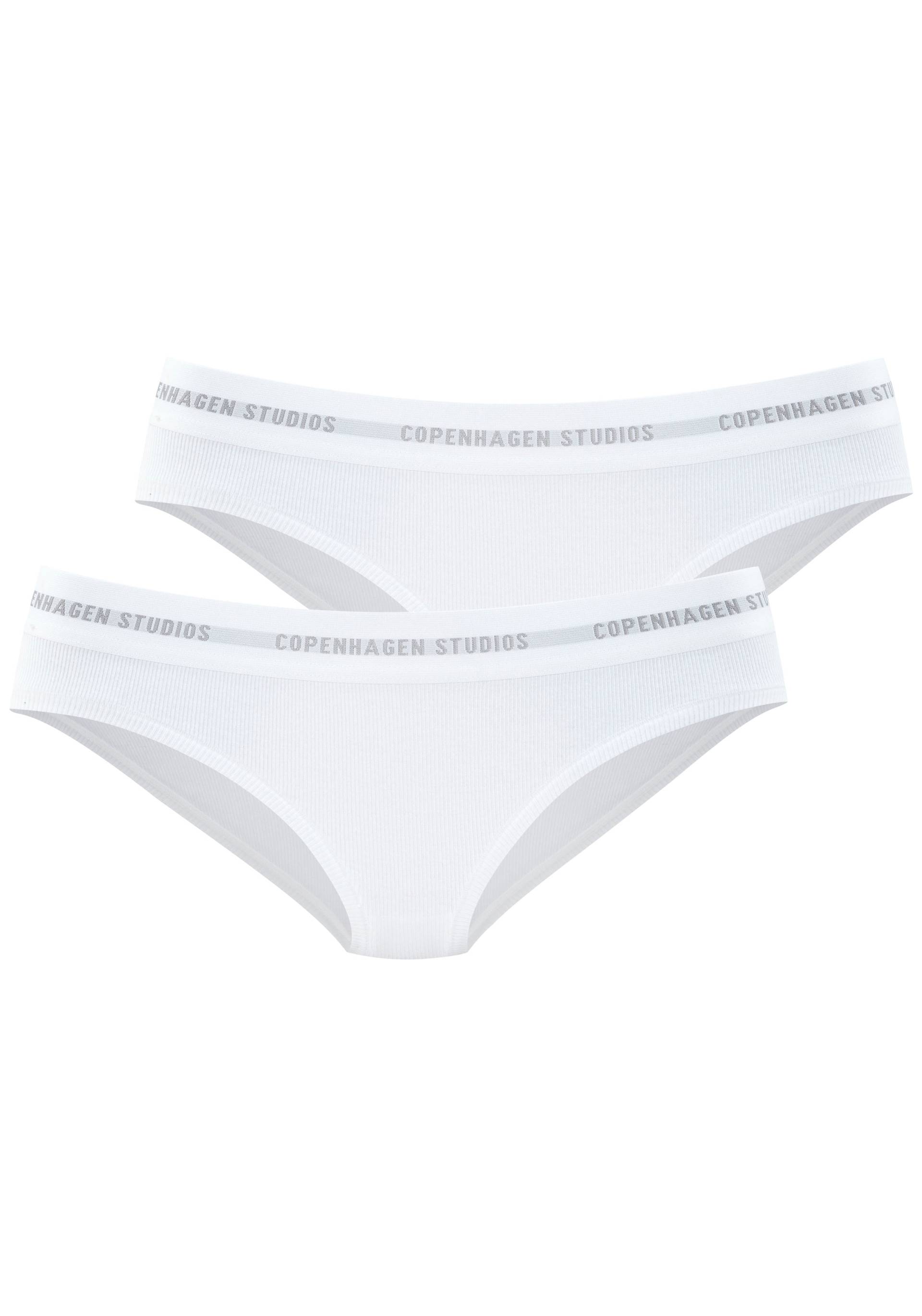 Copenhagen Studios Bikinislip »mit softem Logobund«, (2er-Pack), aus gerippter Bio-Baumwollqualität von Copenhagen Studios