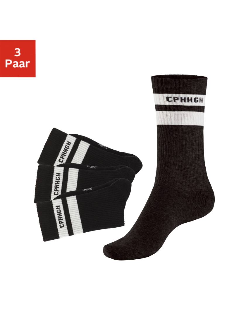 Copenhagen Studios Tennissocken, (Packung, 3 Paar), mit Streifendesign und Vollfrottee von Copenhagen Studios
