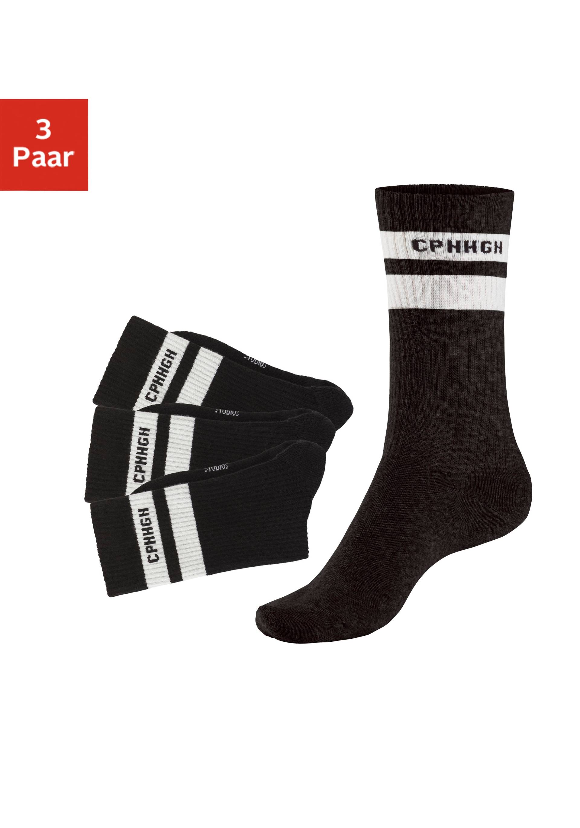 Copenhagen Studios Tennissocken, (Packung, 3 Paar), mit Streifendesign und Vollfrottee von Copenhagen Studios