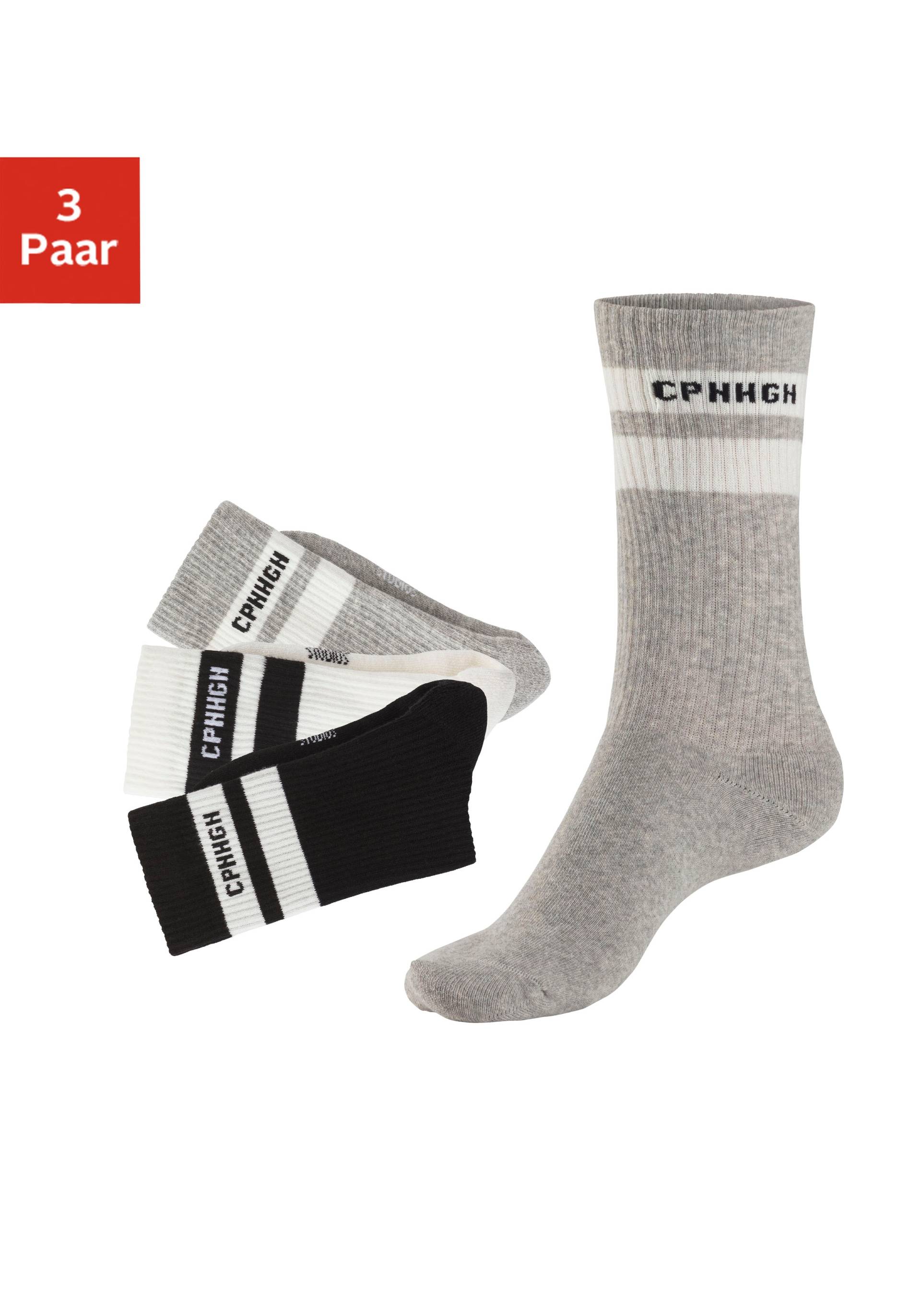 Copenhagen Studios Tennissocken, (Packung, 3 Paar), mit Streifendesign und Vollfrottee von Copenhagen Studios