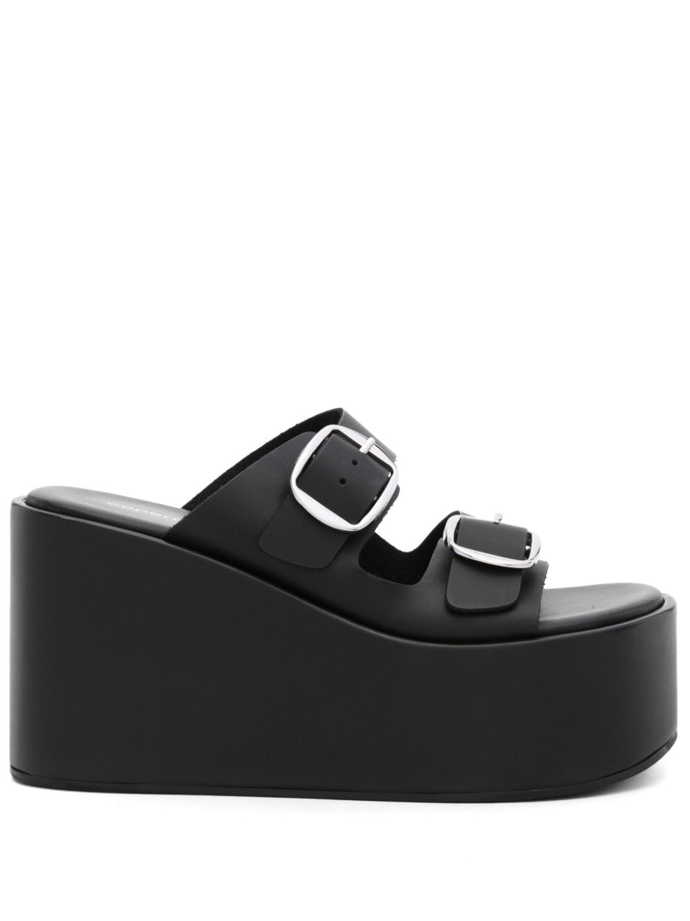 Coperni 100mm leather wedge sandals - Black von Coperni