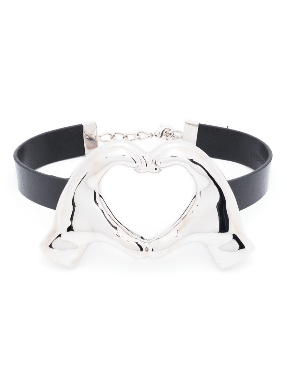 Coperni Emoji Heart leather choker - Silver von Coperni