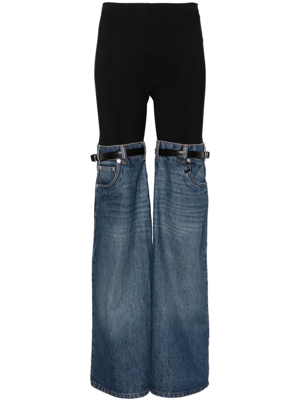 Coperni Hybrid denim-panels trousers - Black von Coperni