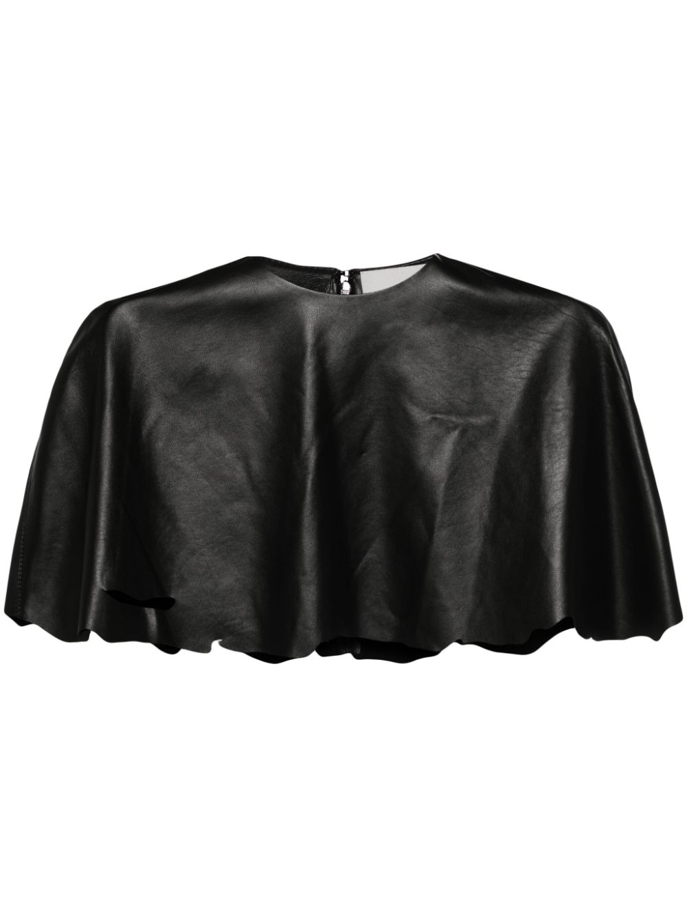 Coperni asymmetric leather cropped top - Black von Coperni