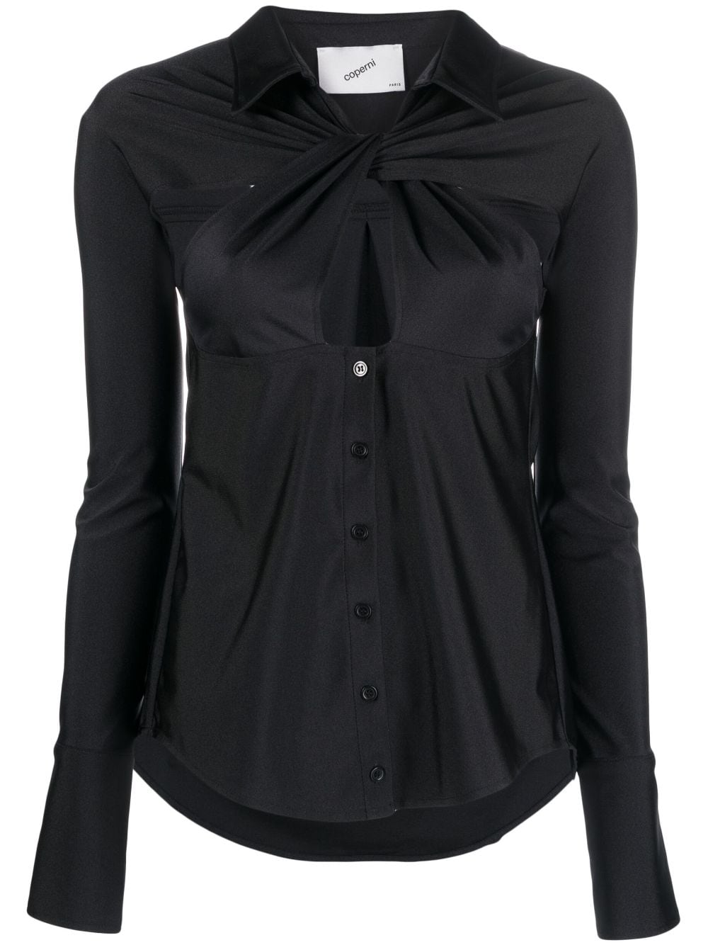 Coperni cut-out draped shirt - Black von Coperni