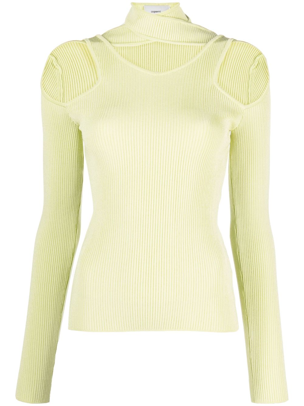 Coperni cut-out ribbed-knit jumper - Green von Coperni