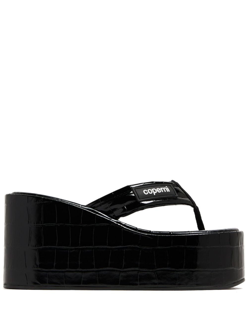 Coperni logo-patch leather platform sandals - Black von Coperni