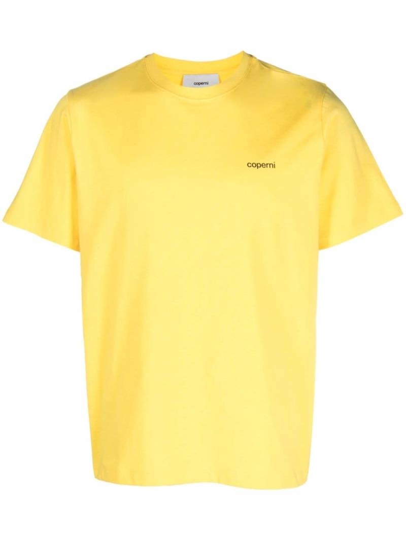 Coperni logo-print cotton T-shirt - Yellow von Coperni