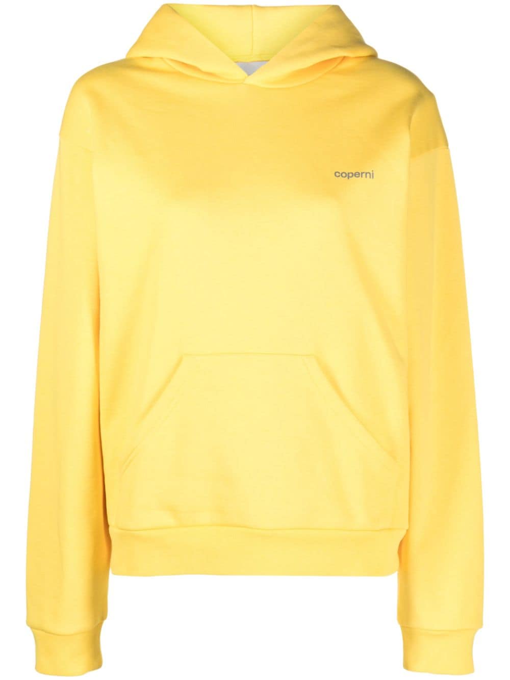 Coperni logo-print cotton blend hoodie - Yellow von Coperni
