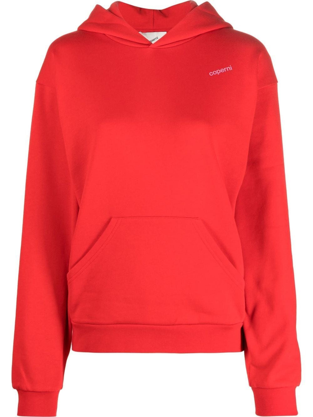 Coperni logo-print cotton hoodie - Red von Coperni