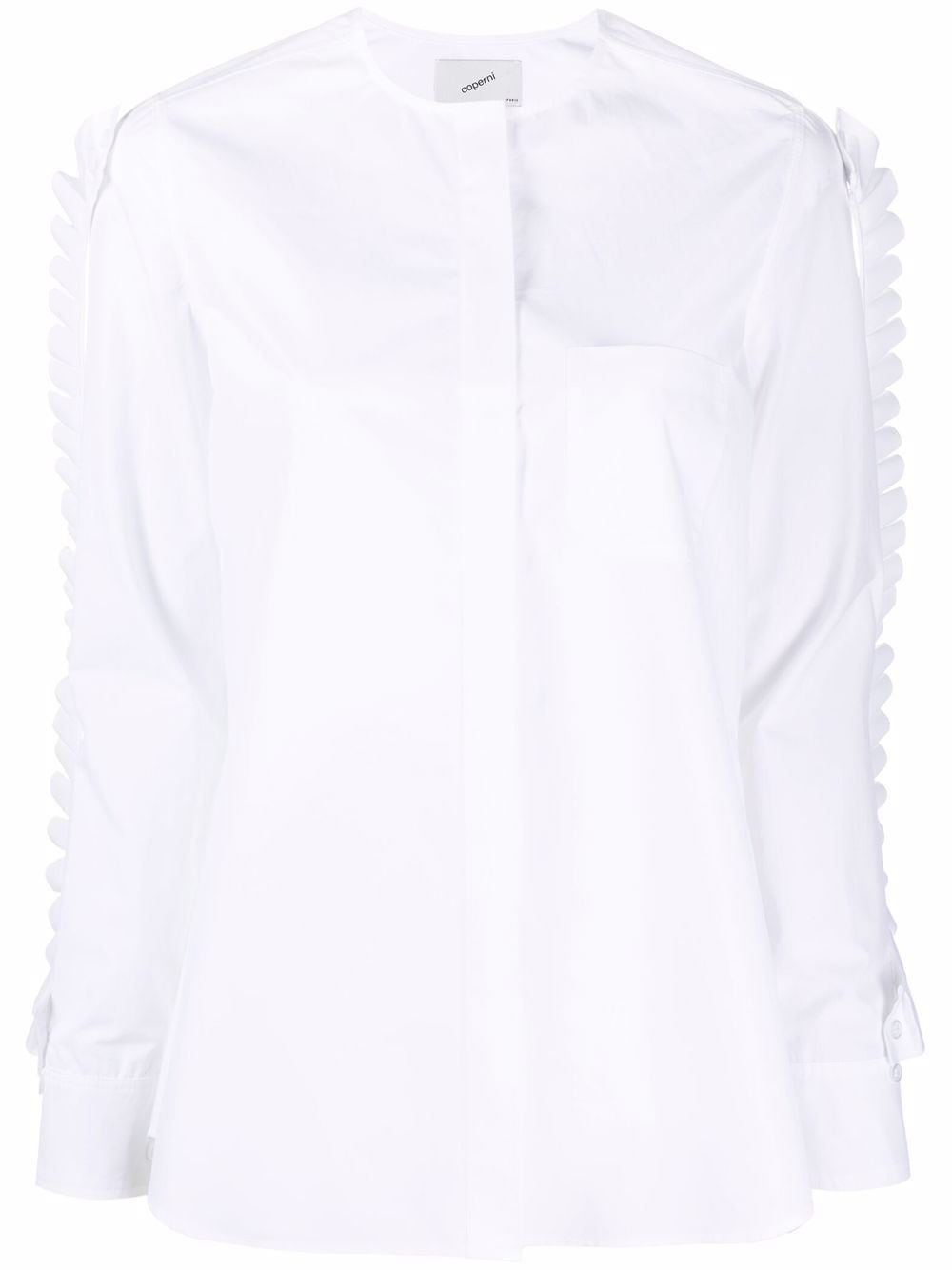 Coperni ruffle-detail long-sleeve shirt - White von Coperni