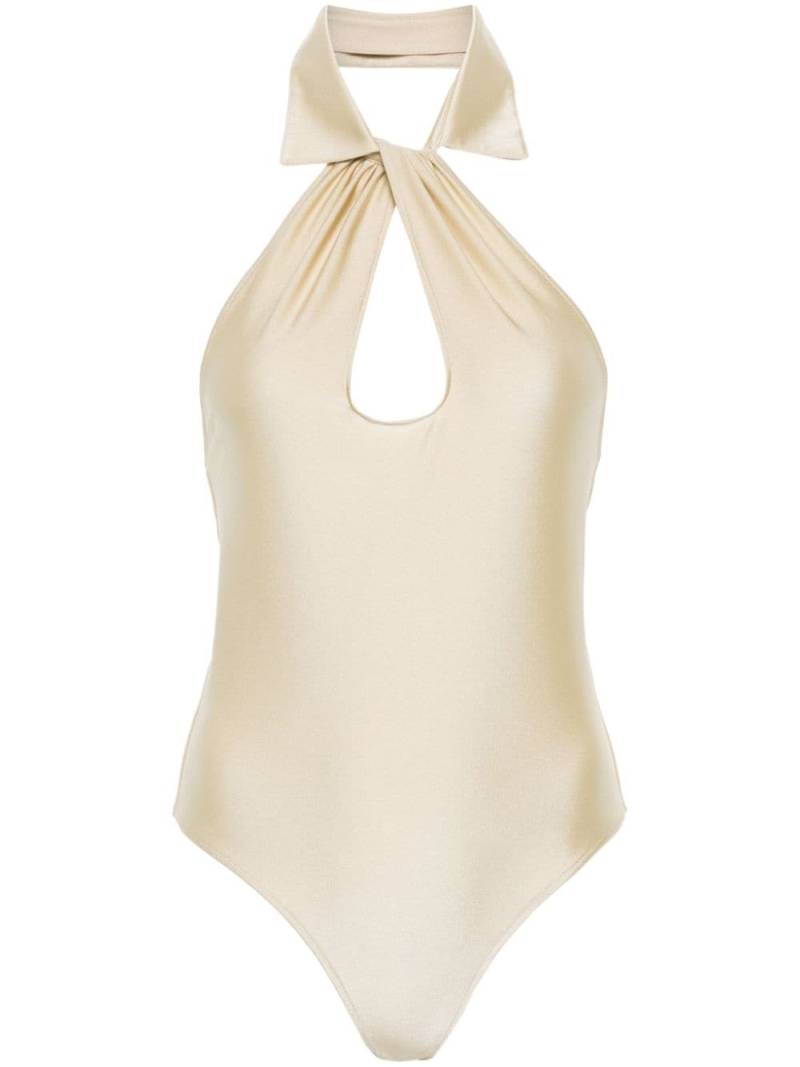 Coperni spread-collar cut-out detail bodysuit - Neutrals von Coperni