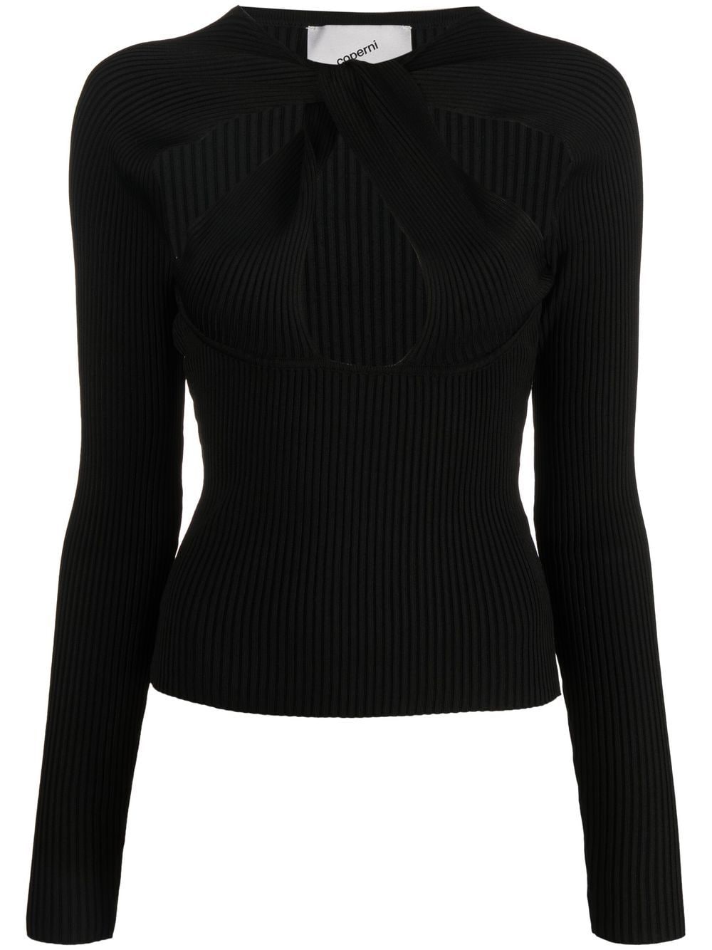 Coperni twisted cut-out rib-knit top - Black von Coperni