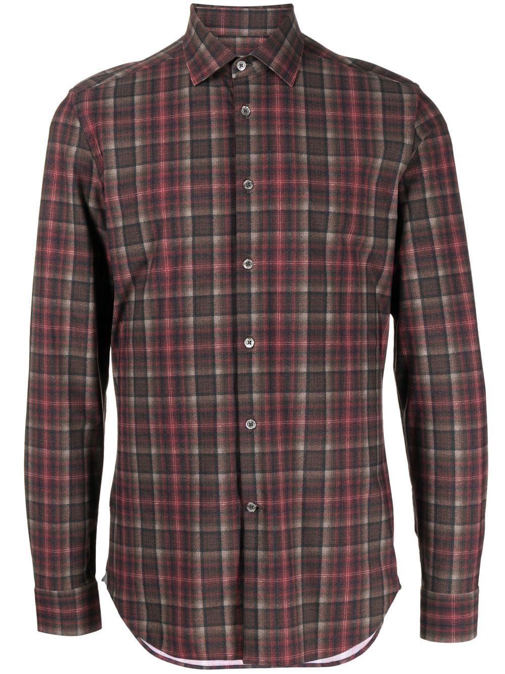 Corneliani checked slim-fit shirt - Red von Corneliani