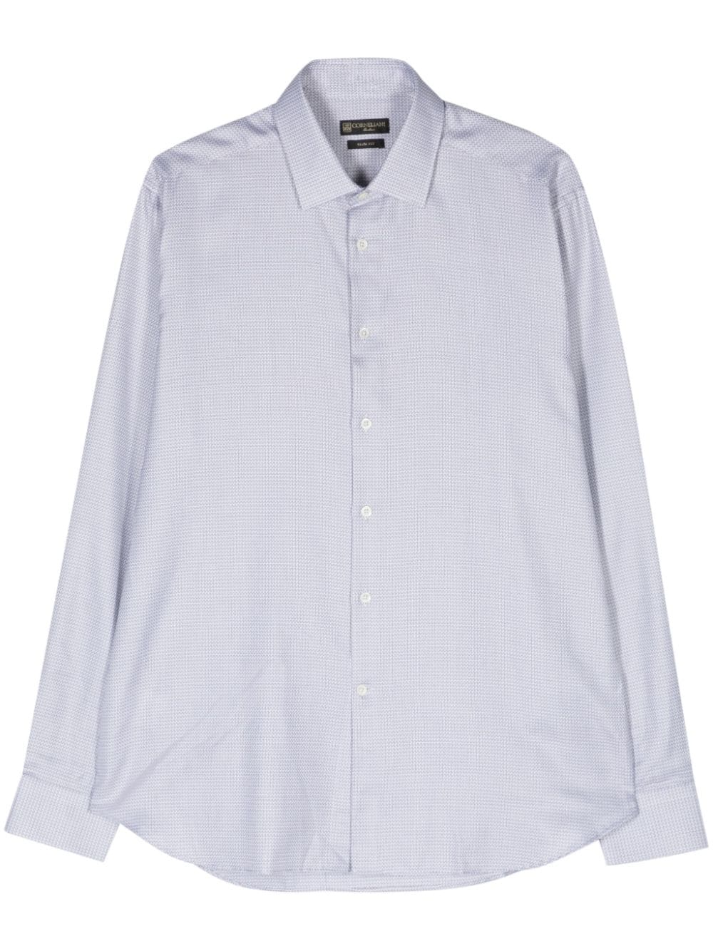 Corneliani cutaway-collar jacquard shirt - Blue von Corneliani