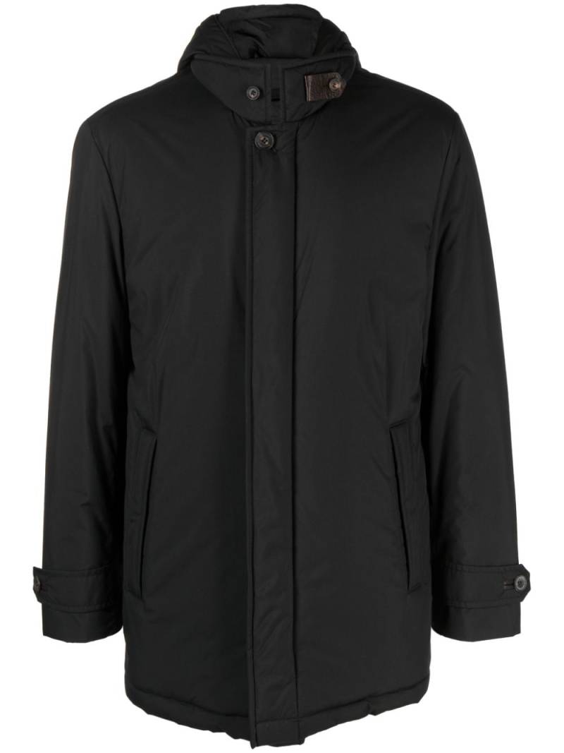 Corneliani detachable-hood padded jacket - Black von Corneliani