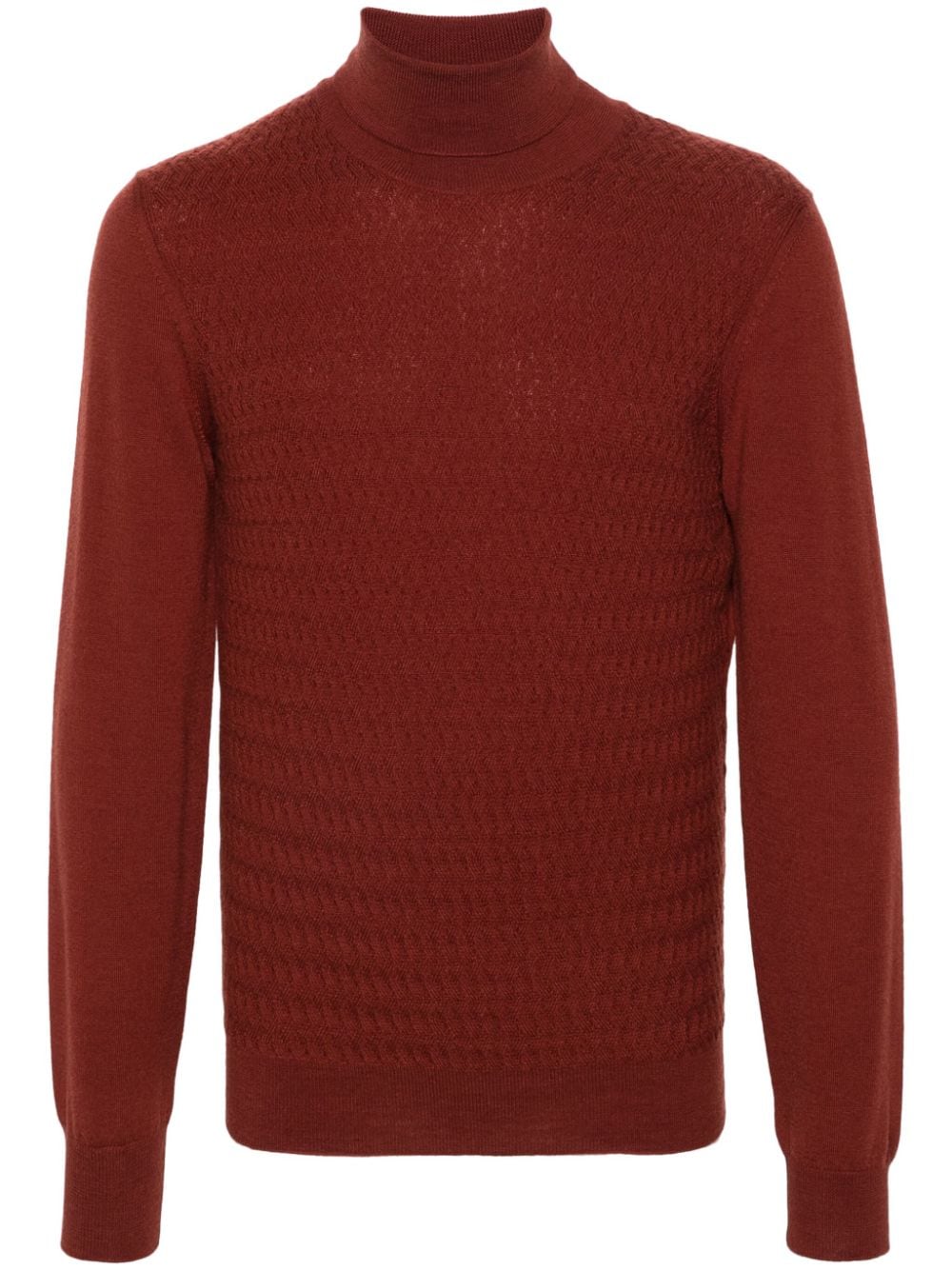 Corneliani embossed-knit virgin-wool jumper - Red von Corneliani