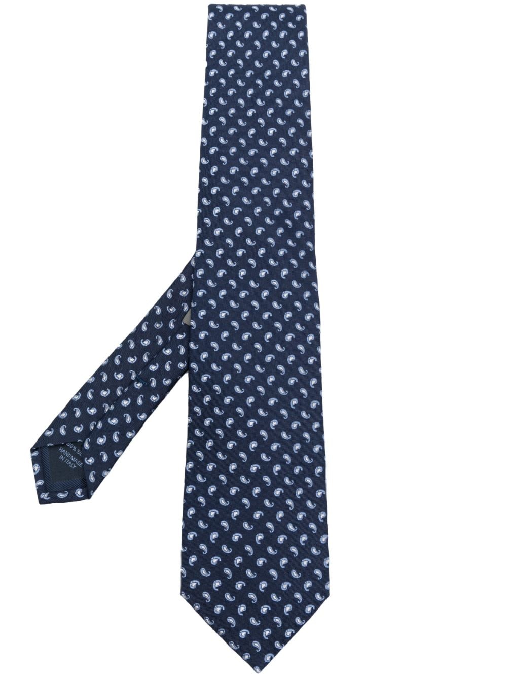 Corneliani embroidered-pattern silk tie - Blue von Corneliani