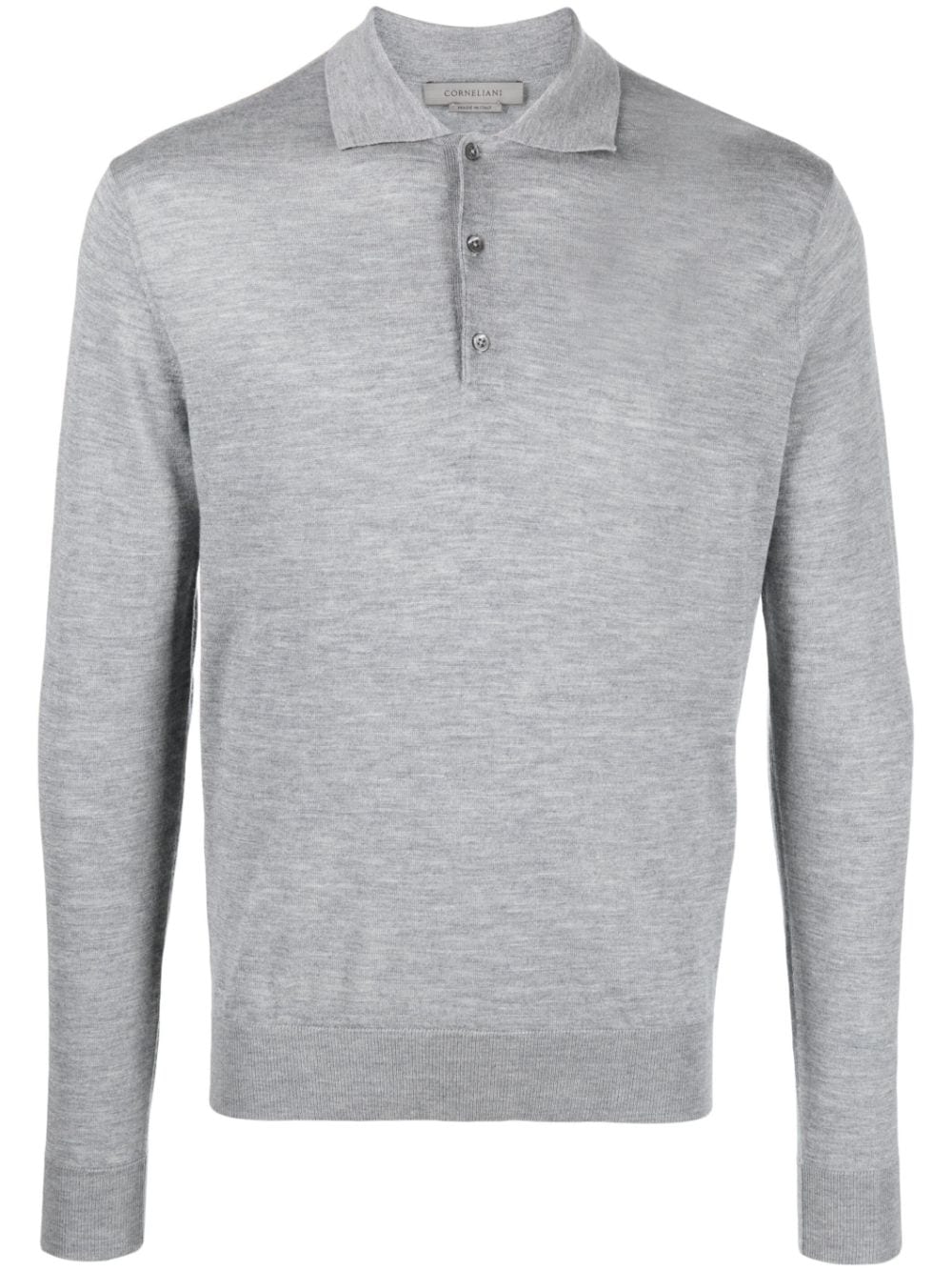 Corneliani fine-knit long-sleeve polo shirt - Grey von Corneliani