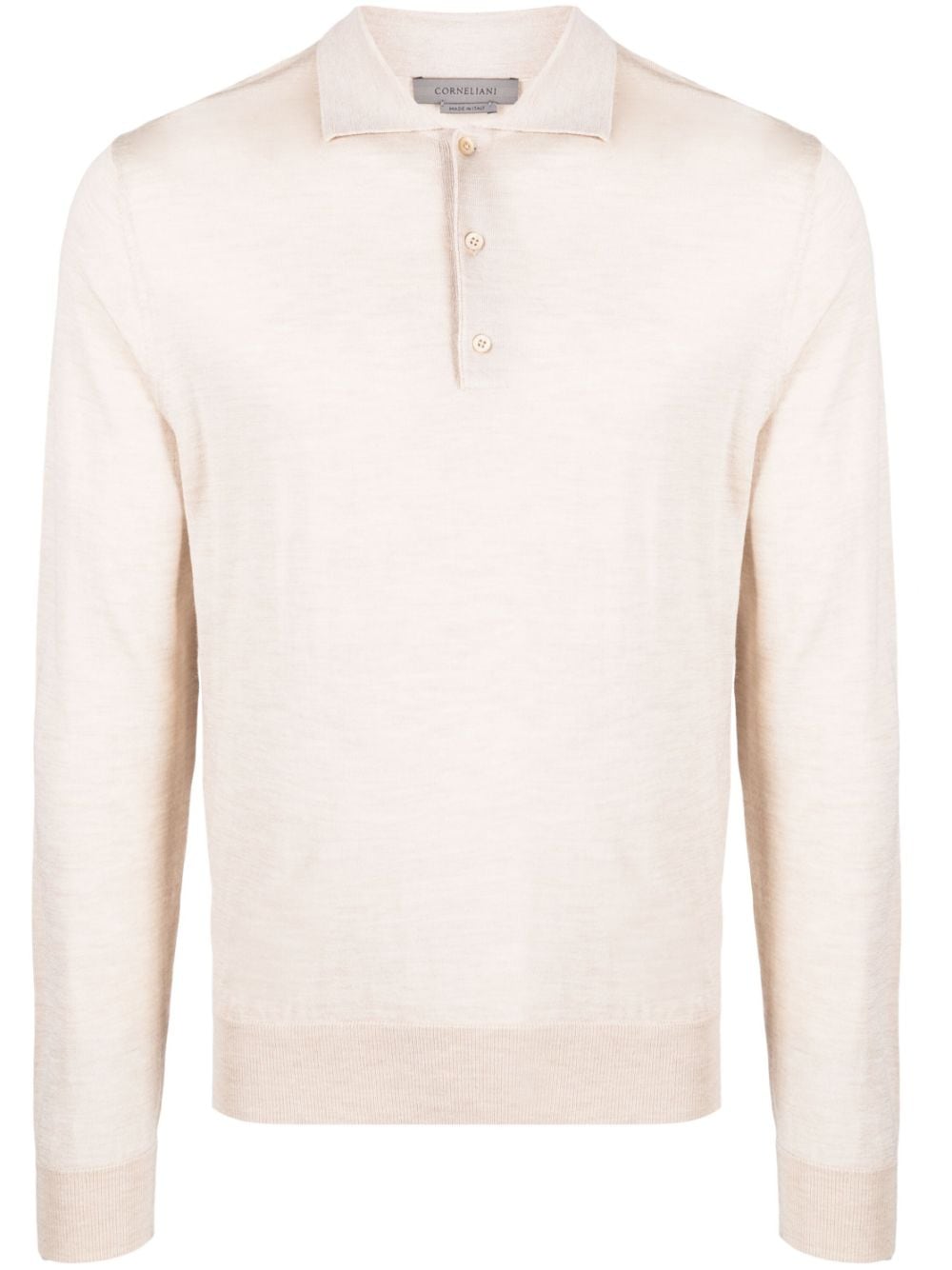 Corneliani fine-knit long-sleeve polo shirt - Neutrals von Corneliani