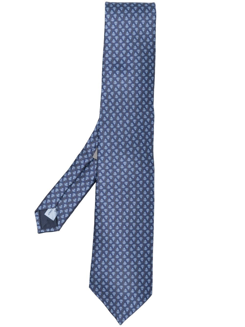 Corneliani floral-embroidery silk tie - Blue von Corneliani