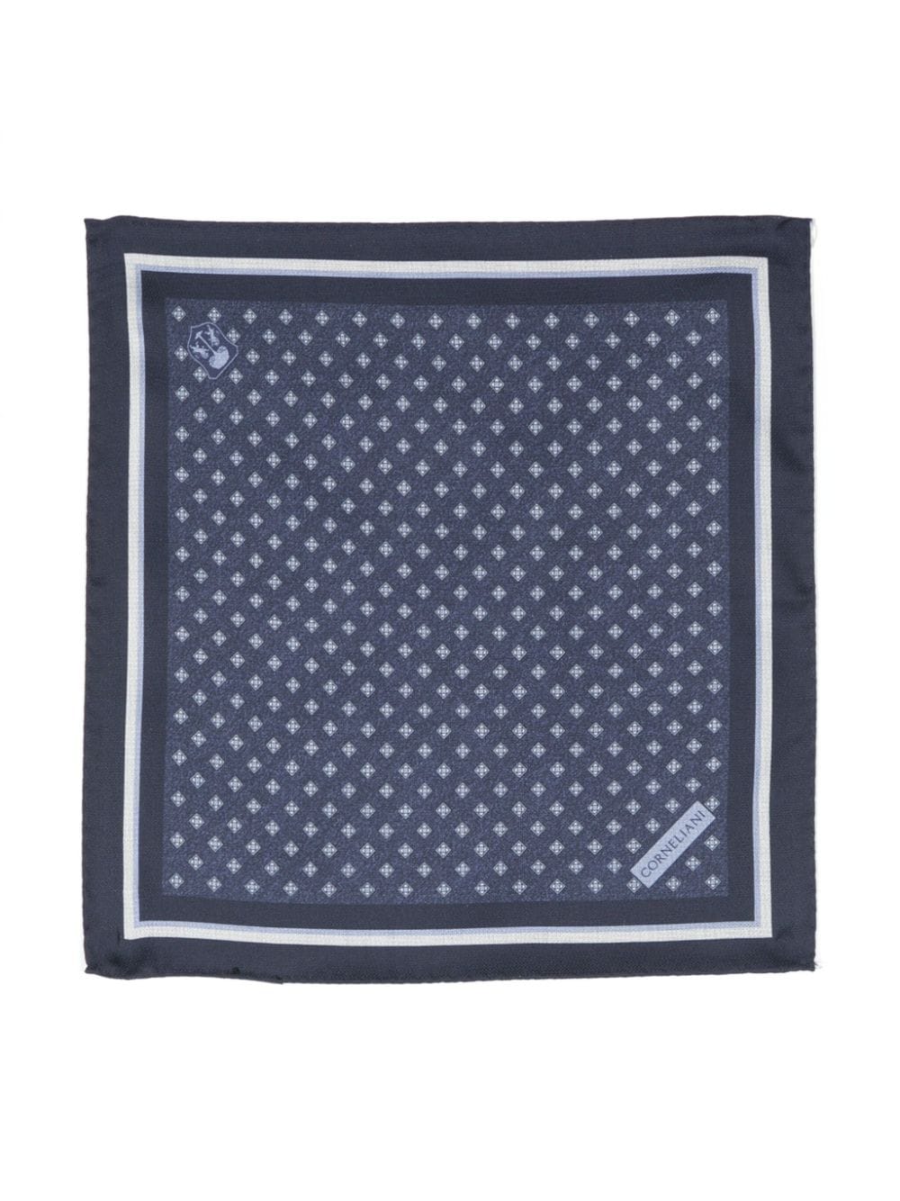 Corneliani geometric-pattern pocket scarf - Blue von Corneliani