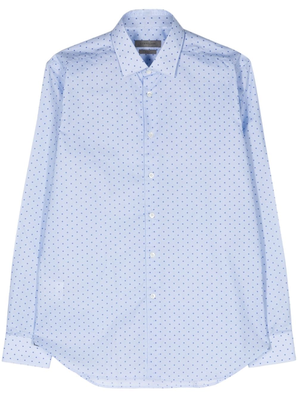 Corneliani geometric-print cotton shirt - Blue von Corneliani