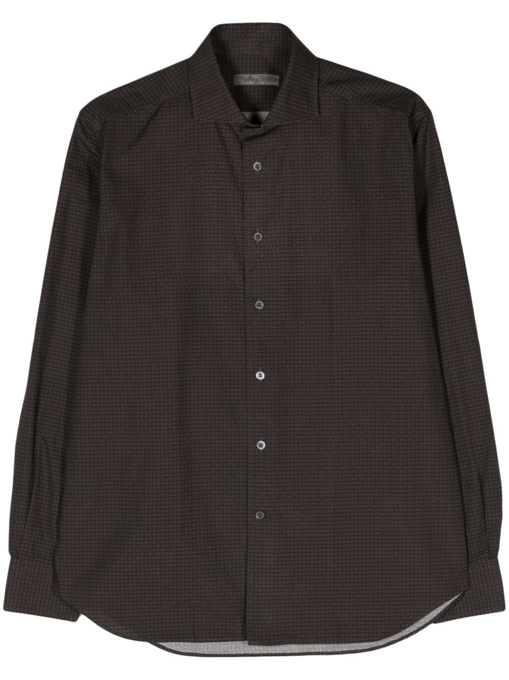 Corneliani geometric-print poplin shirt - Grey von Corneliani