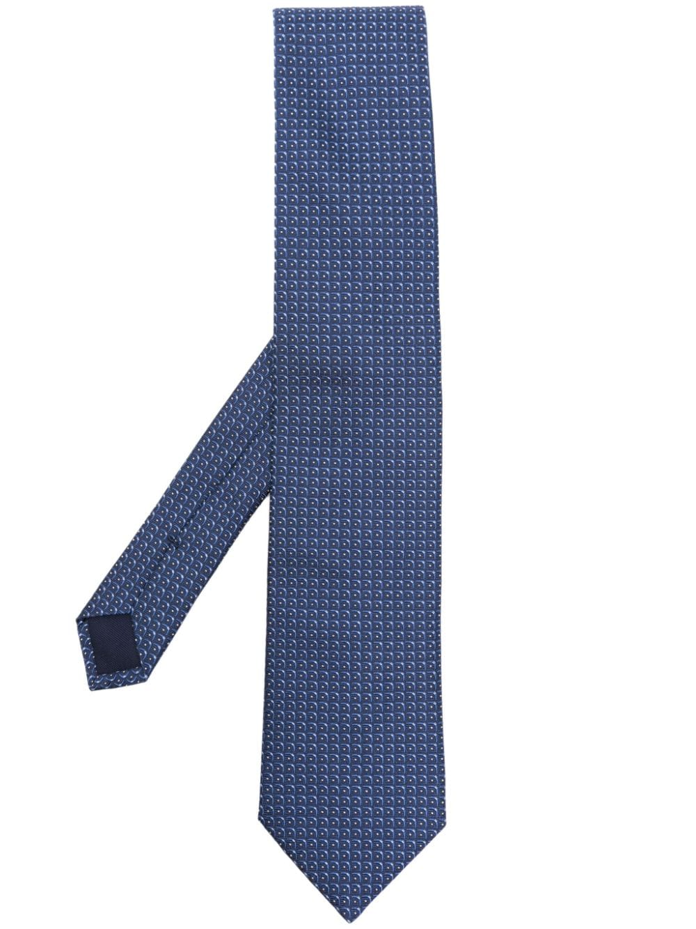 Corneliani geometric-print silk tie - Blue von Corneliani