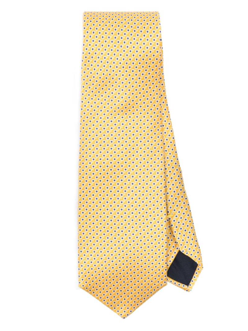 Corneliani geometric-print silk tie - Yellow von Corneliani