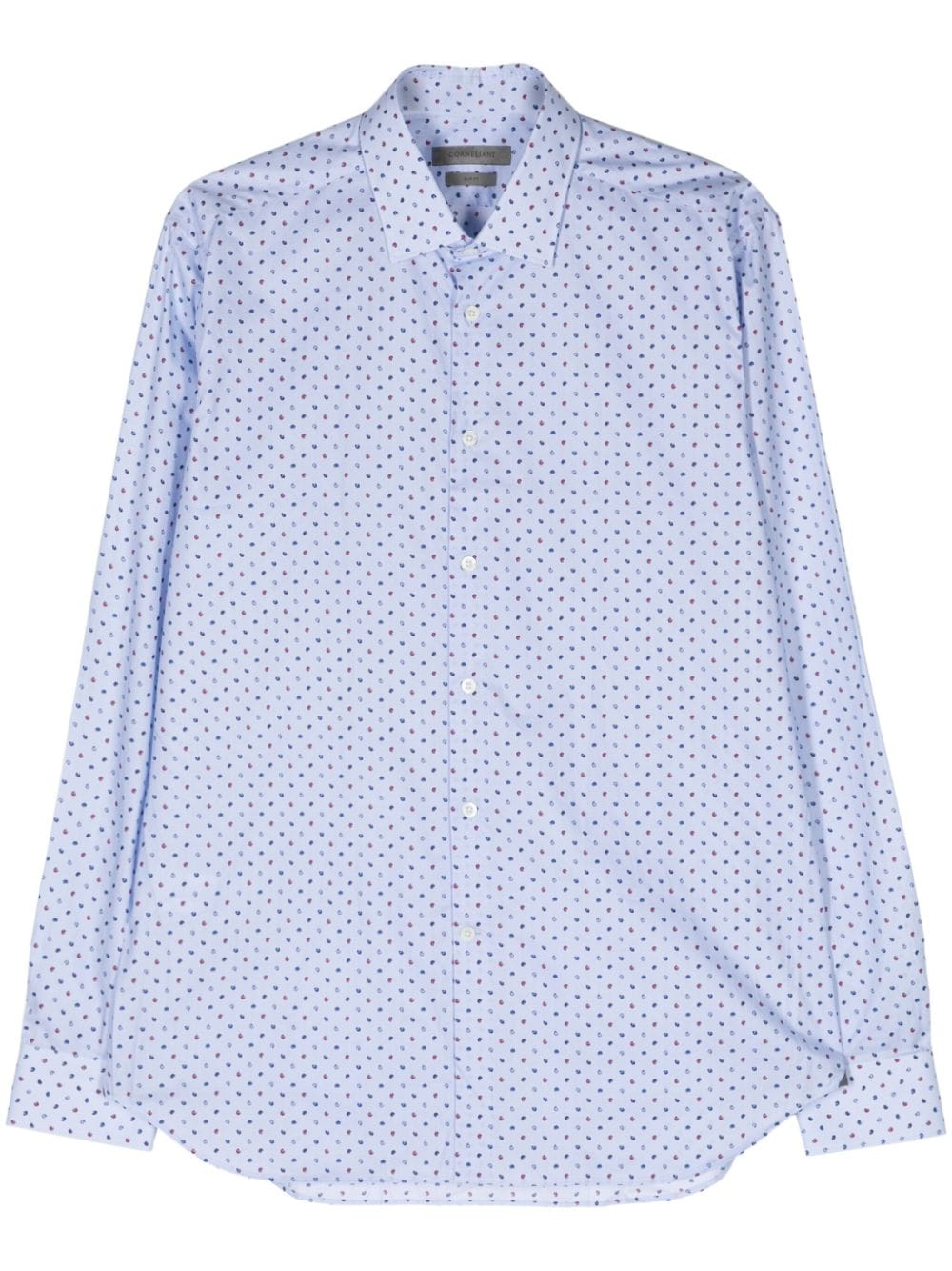 Corneliani herringbone and paisley-print shirt - Blue von Corneliani