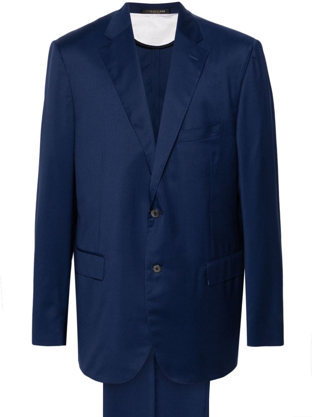 Corneliani herringbone single-breasted suit - Blue von Corneliani