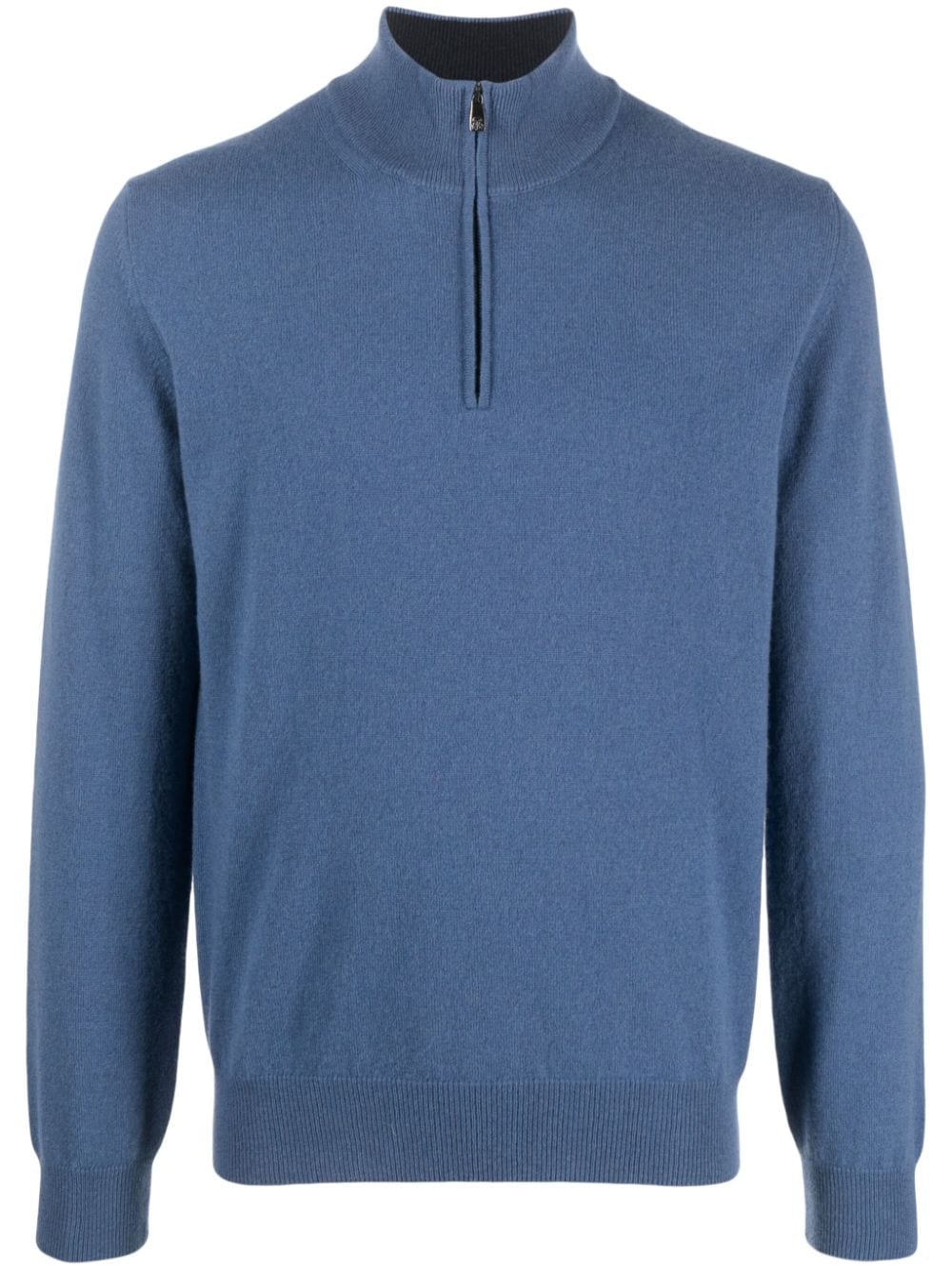 Corneliani high-neck ribbed-trim jumper - Blue von Corneliani