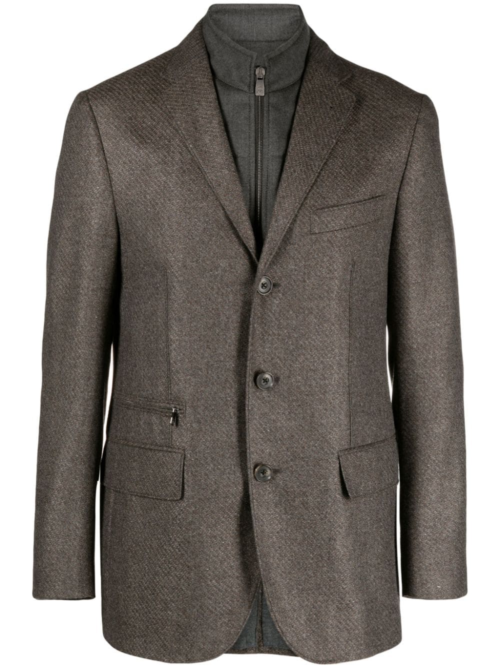 Corneliani layered single-breasted blazer - Grey von Corneliani