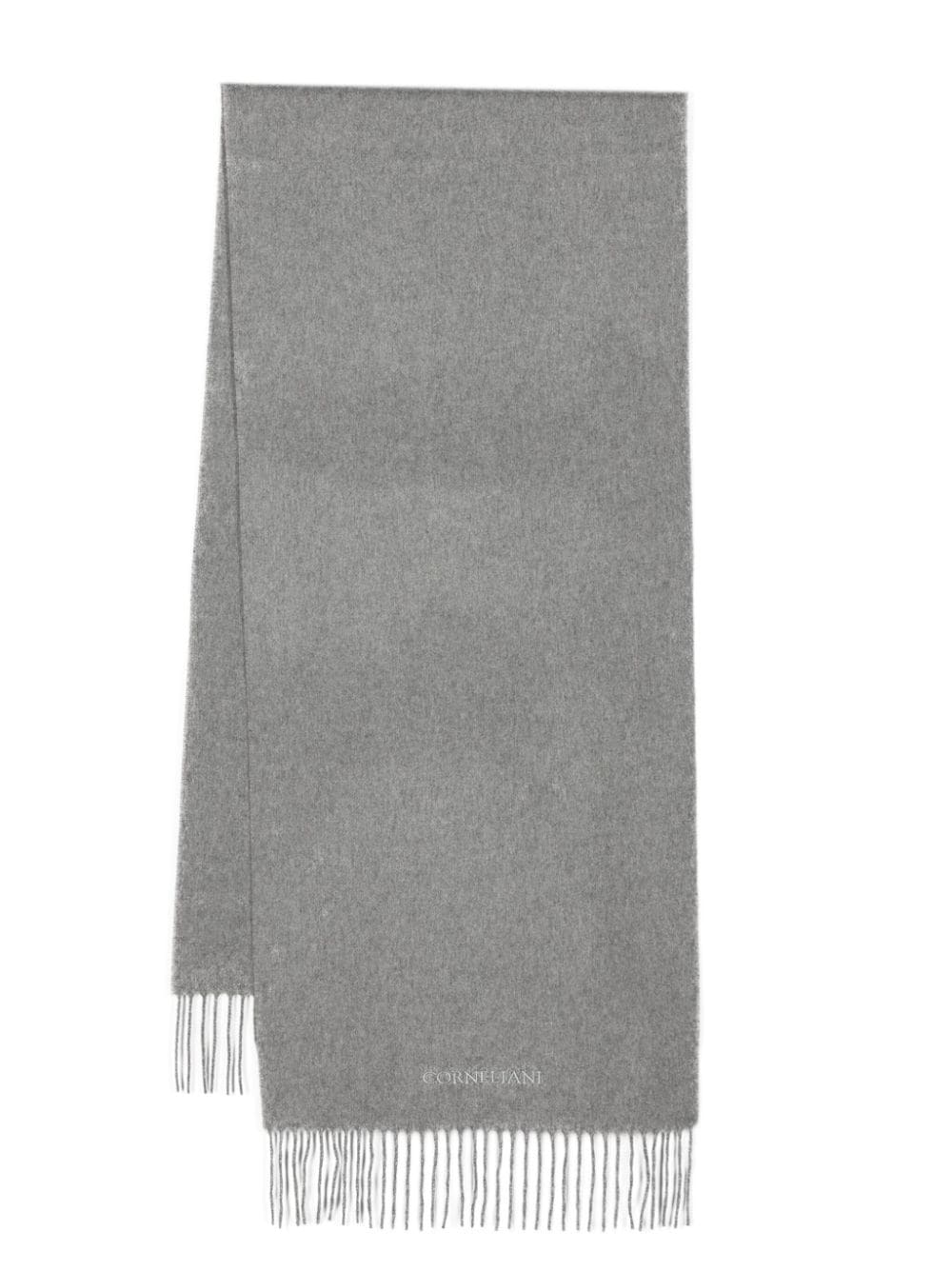 Corneliani logo-embroidered cashmere scarf - Grey von Corneliani
