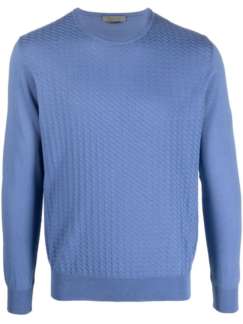 Corneliani long-sleeved cotton sweatshirt - Blue von Corneliani