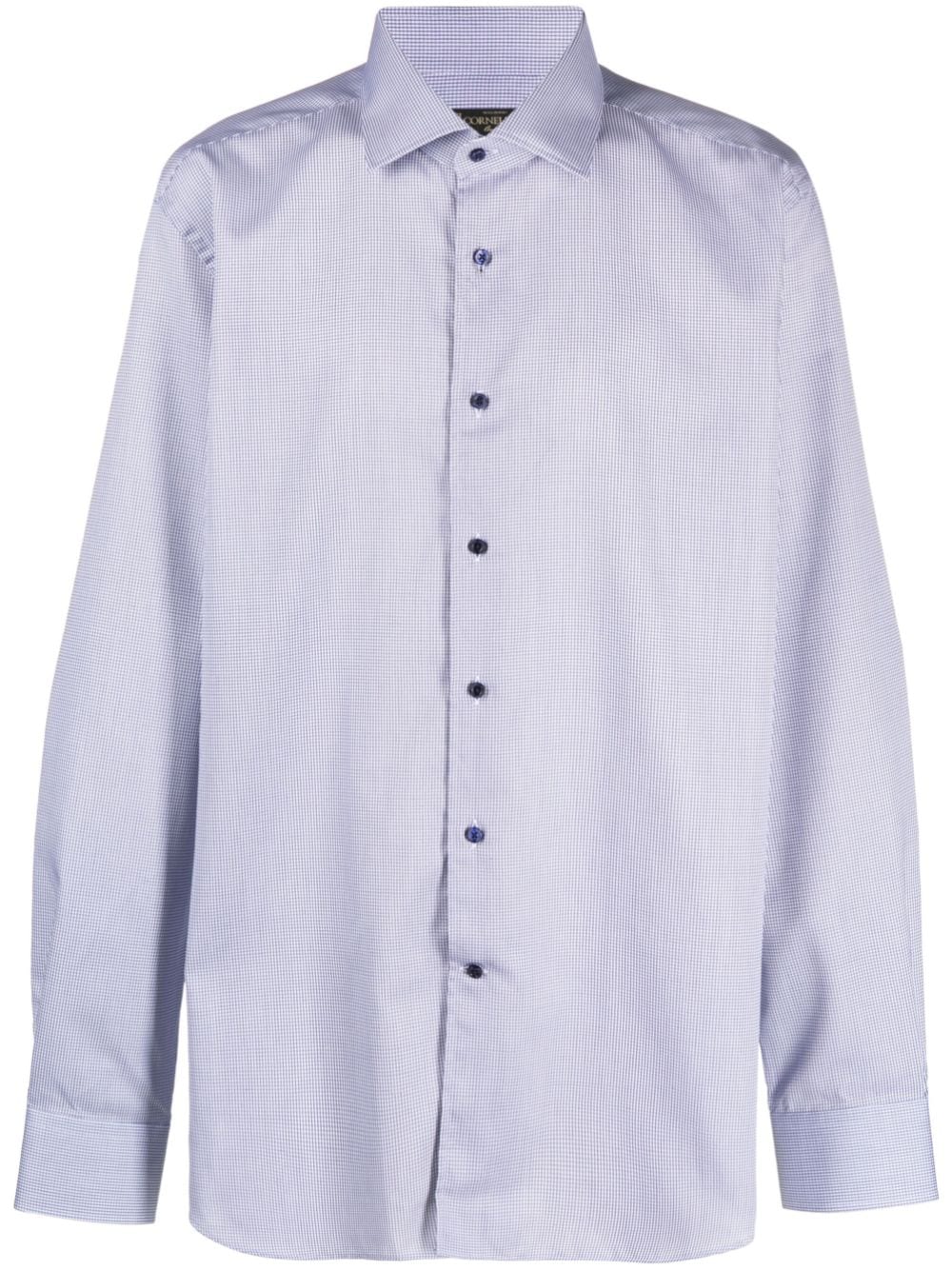 Corneliani micro-dot print cotton shirt - Blue von Corneliani
