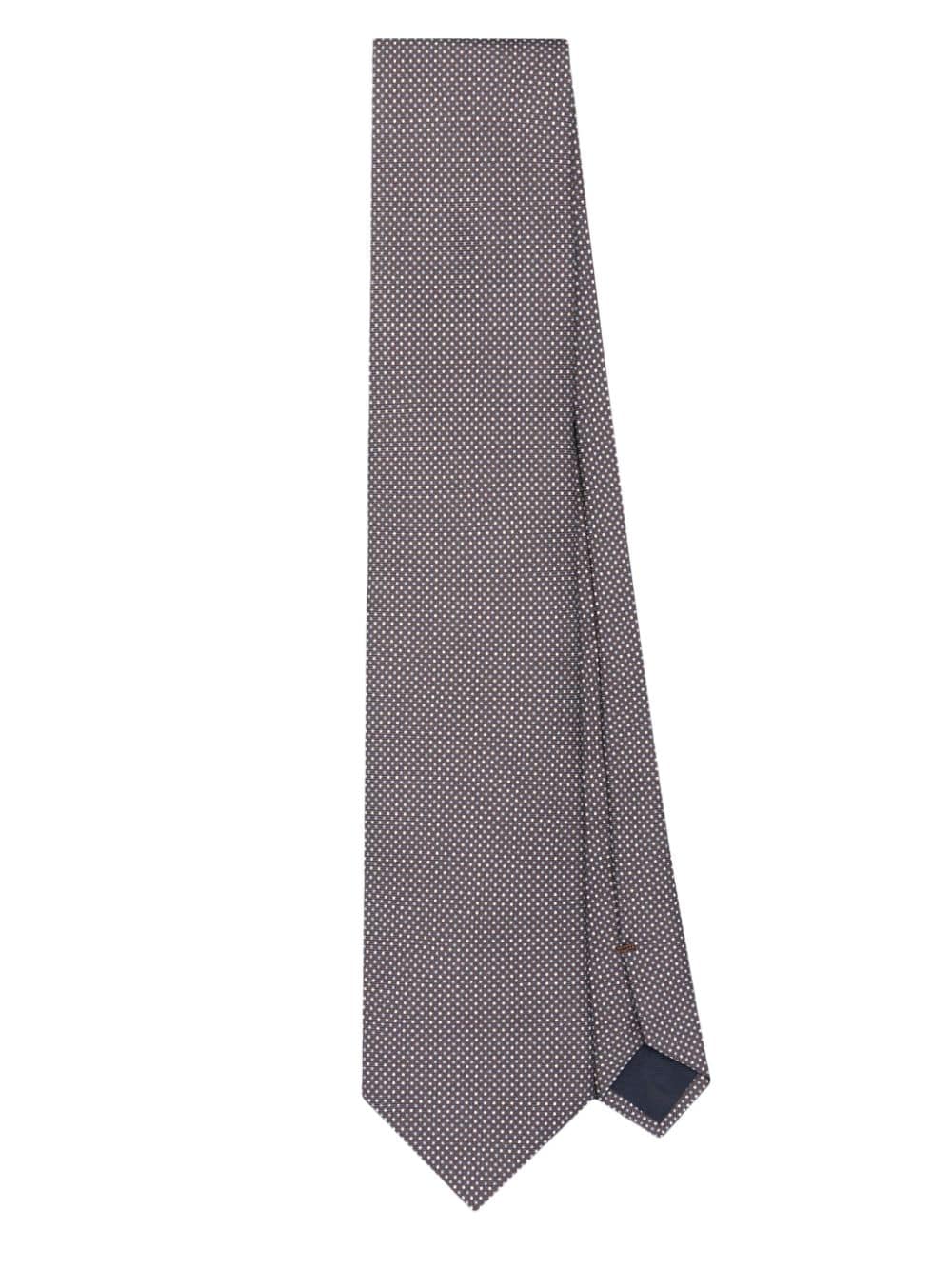 Corneliani polka-dot silk tie - Grey von Corneliani