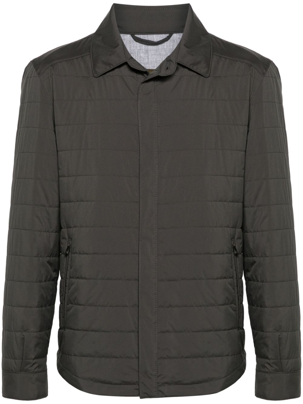 Corneliani press-stud quilted jacket - Grey von Corneliani