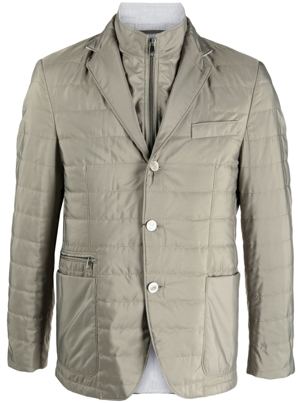 Corneliani quilted layered blazer - Green von Corneliani