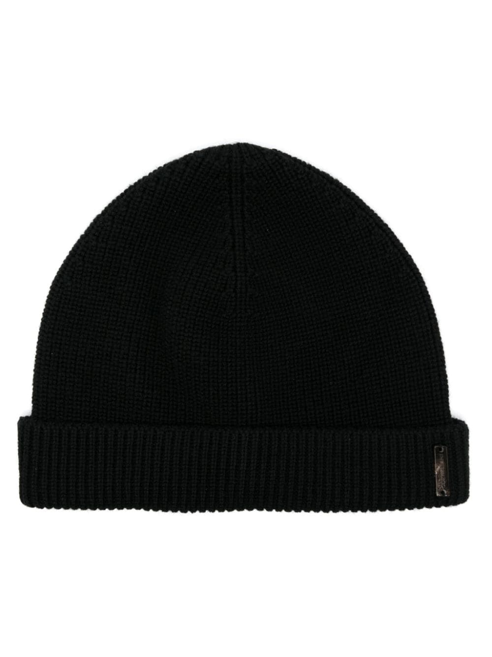 Corneliani ribbed virgin wool beanie - Black von Corneliani