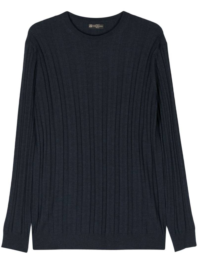 Corneliani ribbed wool jumper - Blue von Corneliani