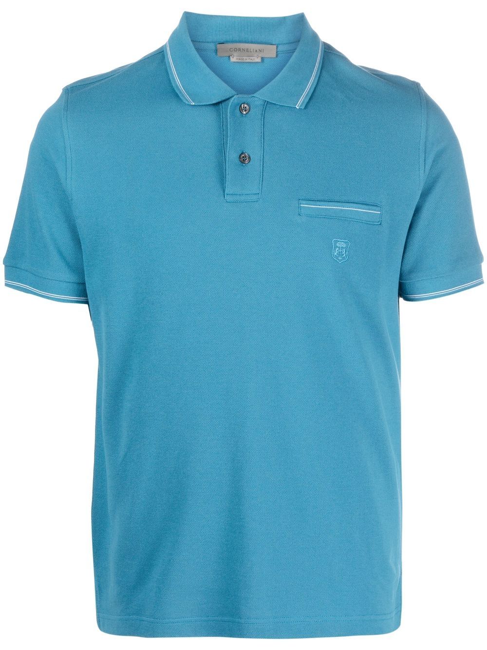 Corneliani short-sleeve cotton polo shirt - Blue von Corneliani